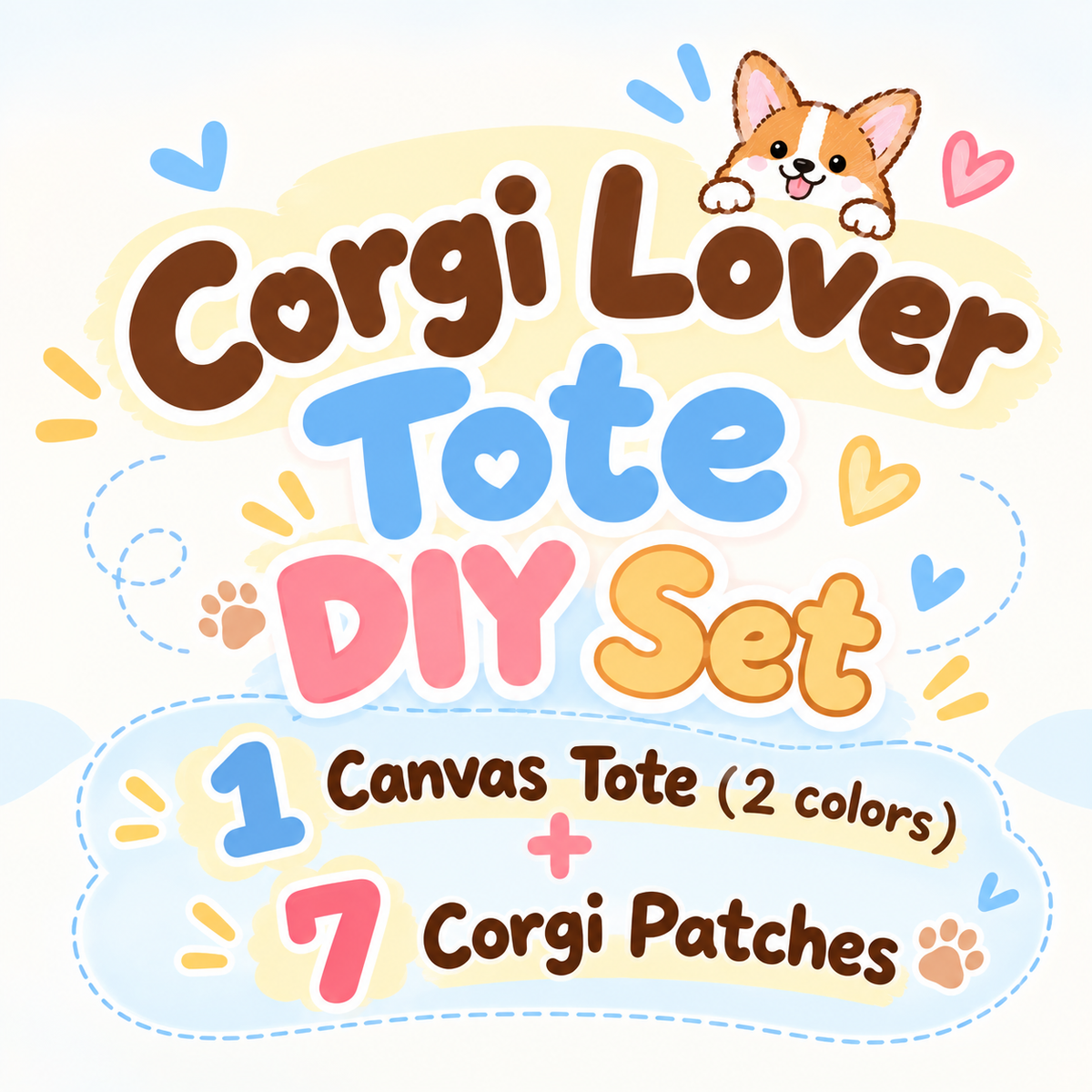 Corgi Lover Tote DIY Set