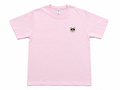 A light pink short-sleeve crewneck t-shirt with a small embroidered corgi face on the left chest.